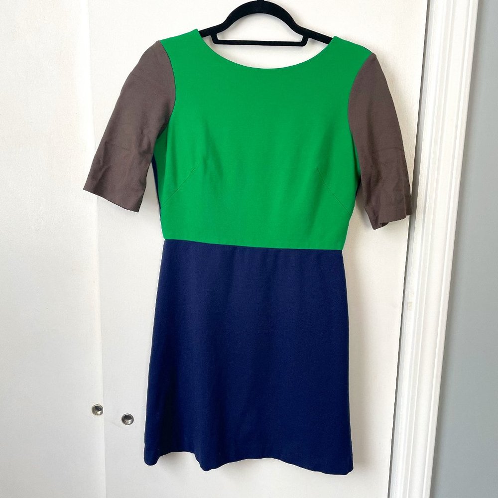 Green and blue Suzi Chin colorblock dress size 4